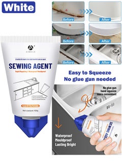 Buy Waterproof Squeeze Tube Adhesive Caulk Sealant Glue Sealer Easy To Apply for Home Use Indoor Kitchen Sink Bathroom Basin Toilet Edge Ceramic Tile in Saudi Arabia