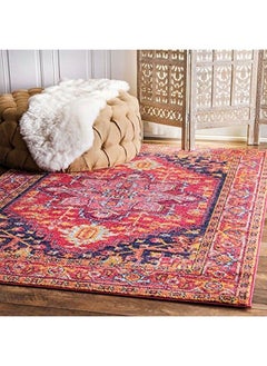 Buy Jaclyn Bohemian Medallion Area Rug 2' X 3' Pink in UAE