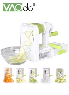 Buy Spiralizer for Veggies Zucchini Noodle Maker Slicer w/ 5 Blade Cutter Attachments Vegetable Spiralizer for Cucumber Slicer Curly Fries Zoodles Potato Squash & Spaghetti in Saudi Arabia