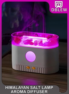 Buy USB Electric Aromatherapy 200ml Ionic Himalayan Pink Salt Diffuser Air Purifier Crystal Stone Flame Aroma Humidifier Essential Oil Lamp Household Mist Atomizer Spa Home Yoga Vaporizer and Ionizer in UAE