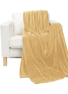 اشتري COMFY SUPER SOFT FLANNEL THROW/BLANKET BEIGE في الامارات