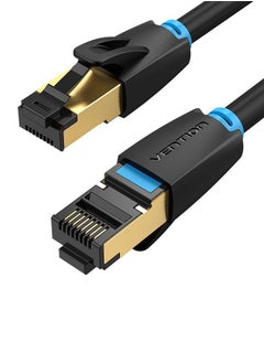 Buy CAT8 Fast Transmission Patch Cable With SFTP Shielding LSZH Jacket Black in Saudi Arabia