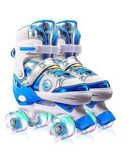 Buy LIMOS Roller Skates for Kids, with All Wheels Light up Adjustable Roller Skates Blue M(33-37) in UAE