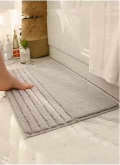 اشتري 1-Piece Non-Slip Bath Mat Super Absorbent Shower Thickened Soft Mat Grey 60x40 Centimeter في الامارات