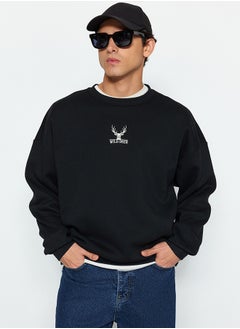 اشتري Sweatshirt - Black - Oversize في مصر