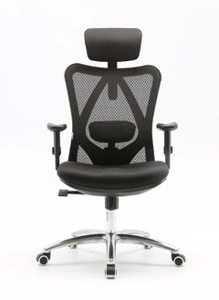 Buy M18 Office Chair Ergonomic Office Chair, Breathable Mesh Design High Back Desk Chair with Adjustable Headrest and Lumbar Support, Black in UAE