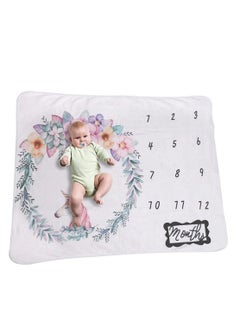 Buy Baby Monthly Milestone Blanket Floral Monthly Milestone Stickers Baby Month Blanket for Newborn Baby Shower Baby Blankets for Girls in UAE