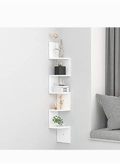 Buy Corner Shelf 5 Tier Shelves For Wall Storage, Easy-To-Assemble Floating Wall Mount Shelves For Bedrooms And Living Rooms, Espresso Finish in Saudi Arabia