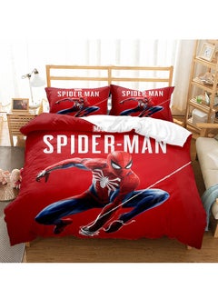 Buy Spider-Man Movie Theme Bed Sheet Set 3D Printed Cartoon Bed Sheet Set with 1 Quilt Cover 1 and 2 Pillowcases for Child in Saudi Arabia