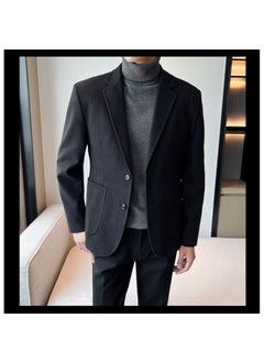 اشتري Autumn Winter Slim Korean Mens Casual Suit SetBlack Black في السعودية