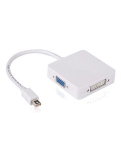 اشتري 3-In-1 Mini Display Port To DVI/HDMI/VGA/AV/TV Cable Adapter For Apple Mac Book iMac 24centimeter White في الامارات