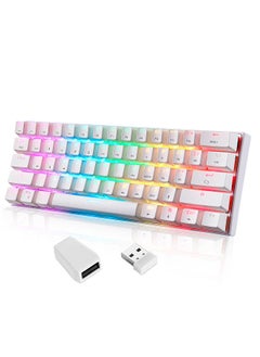 اشتري SK62 BT Wireless Gaming Mechanical Keyboard 61 Keys RGB Backlight Blue Switch Macro Drive For Laptop PC في السعودية