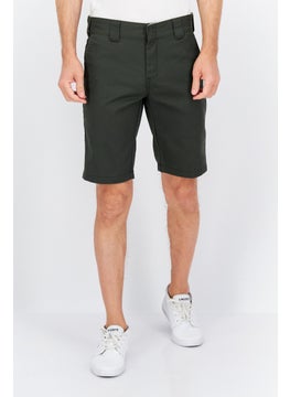 Buy Men Solid Chino Short, Olive in UAE