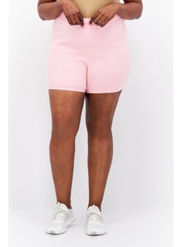 Buy Women Plus Size Training Short, Pink in UAE