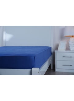 Buy Solicity Fitted Sheet 160x200+33cm Blue in UAE