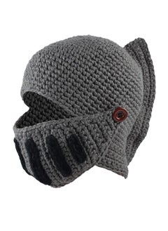 Buy Roman Knight Helmet Winter Warm Hat, Visor Crochet Knit Beanie Hat Mask Set Handmade Winter Knit Beanie Hat Winter Roman Knight Knit Hat Earflap Ski Hat Winter Knitted Hat for Adult Kids in UAE