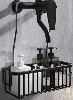 Buy 1-Piece Bathroom Hanging Type Bathroom Storage Rack Shower Bracket Organizer Black Aluminum Alloy in UAE