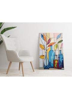 Buy Colorful Bottles made from windows glass Printed Canvas wall art 90x60 in Egypt