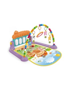Buy Newborn Baby Piano Fitness Playmat, 3 in 1 Fitness Music and Light Fun Piano Play Mat, Infant Educational Activity Play Gym Mat with Melodies Rattle in Saudi Arabia