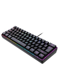 اشتري لوحة مفاتيح ميكانيكية للكمبيوتر 61 مفتاحًا سلكية مقاومة للماء بإضاءة خلفية RGB لوحة مفاتيح للألعاب للعمل / الألعاب موديل K401 في الامارات