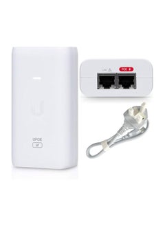 Buy Ubiquiti PoE Power Adaptor 48V 802.3AF - White | U-POE-AF in UAE