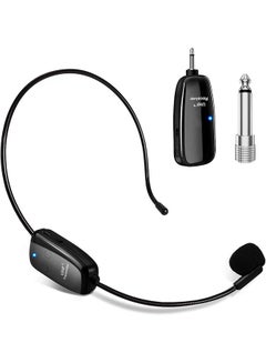 Buy Wireless Microphone Headset for PA System, Handheld Headset Microphone 2in1 Rechargeable UHF Wireless Mic with Wireless Receiver for Voice Amplifier, Stage Speaker, Public Speaking & Teaching in Saudi Arabia