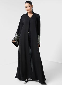 Buy Embroidered V-Neck Abaya in Saudi Arabia