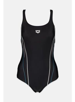 اشتري Women One Piece Textured Swimwear, Black Combo في السعودية