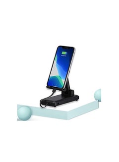 Buy Oarmio 2IN1 Power Bank 10000 MAh With Stand Holder And 4 Output, Compatible with iPhone, Samsung, Black in Egypt