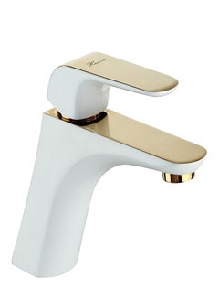 Buy Elite Single Lever Basin Mixer With PopUp Waste White Gold in Saudi Arabia