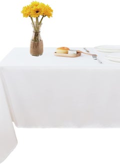 Buy Bliss Casa 100% Cotton Rectangular Tablecloth - Table Covers for Catering Events, Dinner Parties, Weddings, Buffet Table or Home Dining, Washable Table Cloth in UAE