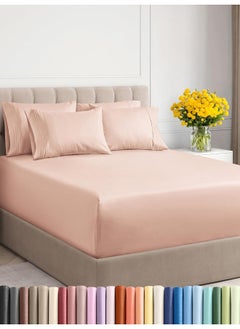 Buy Flat Sheet Set Of 1 Piece XL 240 x 250 cm-Pink in Egypt