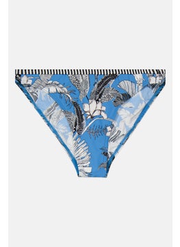 Buy Women Floral Print Bikini Bottom, Blue Combo in UAE