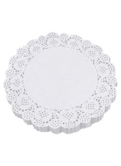 Buy 8.5-in Lace Paper Doilies Disposable Decorative Round Paper Tableware Decoration 100 Piece White in UAE