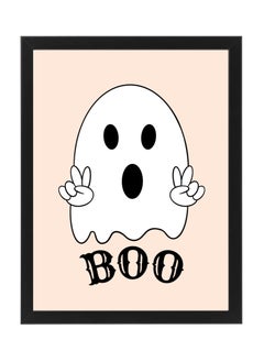 اشتري Halloween Ghost Boo Framed Poster 30x40cm - Spooky Wall Art Decor for Home, Office, or Party , Trick or Treat Pumpkin Artwork, Halloween Decoration Gift Idea في الامارات