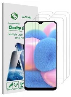 Buy 3 Pack For Samsung Galaxy A30s Screen Protector Tempered Glass Full Glue Back in UAE