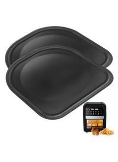 اشتري Air Fryer Drip Pan for PowerXL Air Fryers, 2 PCS Premium Air Fryer Drip Tray Replacement Parts for PowerXL Vortex 6QT 10QT Air Fryer Pro Plus, Nonstick, Dishwasher Safe, Black في السعودية