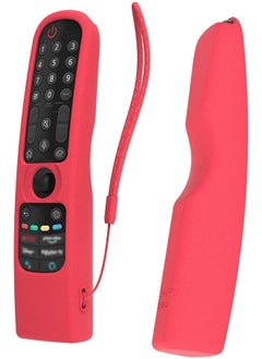 اشتري SIKAI Silicone Case Cover for LG AN-MR21GA / AN-MR21GC Magic Remote, Shockproof Protective Cover for LG Smart TV Remote 2021, Standing Design, Skin-Friendly, Washable, Anti-Lost with Loop (Glow Red) في مصر