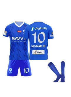Buy Kids Football Jersey Set - #10 Neymar JR Complete Soccer Jersey Set with 1 Jersey, 1 Short and 1 Pair of Socks, Perfect Gift for Kids Children and Football Fans in UAE