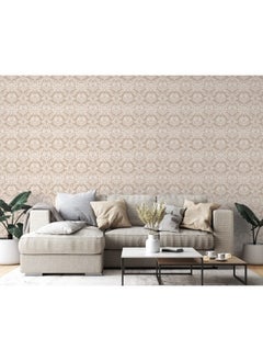 اشتري Vintage Hampshire Damask In Beige Fabric Wallpaper Covers An Area ​​Up To 4.2Mx3M With Adhesive And Smoothing Tool في مصر