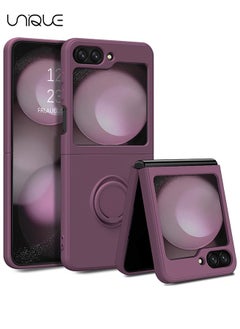 Buy For Samsung Galaxy Z Flip 5 Phone Case with Ring Stand Shockproof Full Body Protection Phone Case for Galaxy Z Flip 5 5G 6.7 Inch, Purple in UAE