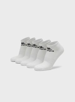 Buy 5 Pack Logo Detail Ankle Socks in UAE