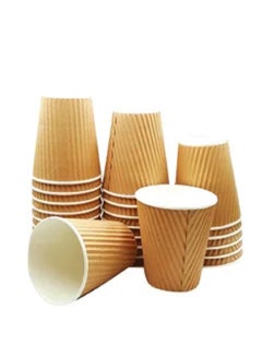 Buy 25 Pieces Ripple Coffee Cup Without Lid 12 in Saudi Arabia