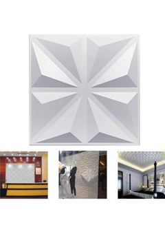 Buy Decorative 3D Wall Panels, PVC 3D Wall Panel in X Design, 3D Textured Wall Panels, 50 * 50cm Matt White, 12 Pack in UAE