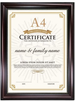 اشتري DECORHILLS A4 29.7*21 Graduationmall Certificate Document Picture Frames Mohagany A4 Diploma Holder Wall Tabletop Display Brown Gold Beads (444-645) في الامارات