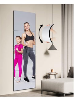 Buy Home Gym Frameless Mirror Wall Stickers Full Length Tiles Glassless Acrylic Mirror 30x30cm 4pcs in UAE