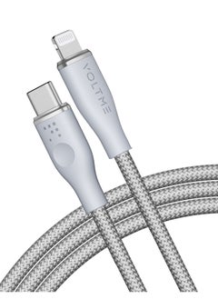 Buy 60W USB C to USB Lightning Cable, Powerlink Rugg Double Nylon Braided Fast Charging Cord (1.2m), for iPhone 14/13/ 12 Pro Max / 12/11 Pro/X/XS/XR / 8 Plus Power Delivery 3A Zinc-Alloy Connector- Grey in UAE