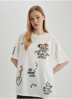 Buy Oversize Fit Powerpuff Girls Licensed Crew Neck Pr in UAE