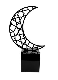 اشتري LAMSIT IBDAA Ramadan Acrylic Box Crescent Display Box Ramadan Décor Gift Showcase for Dates Collectibles Jewelries Small Black في الامارات