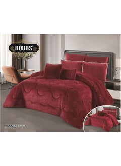 Buy 8-piece royal winter double bedspread, one velvet side and one thick fur side, king size 220x240 in Saudi Arabia